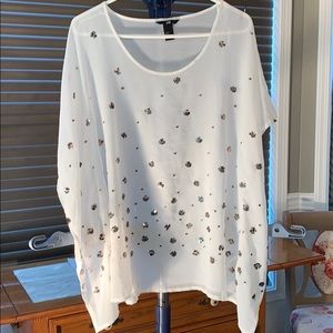 H&M  Sheer Poncho Size 8 (fits most sizes)Gold Sequins